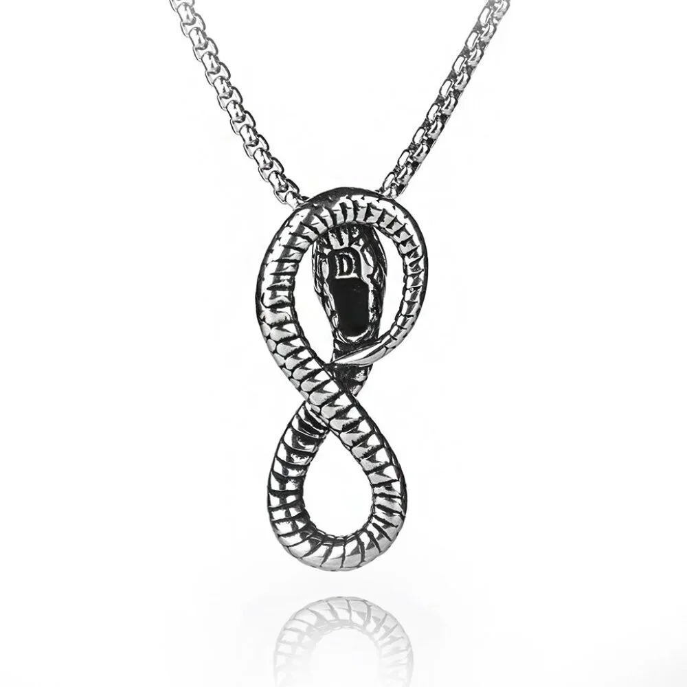 Punk Wind Snake King Necklace for Men, BL55590011